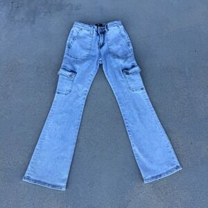 Seven for All Mankind Original Bootcut Cargo Jeans Light Wash Denim Size‎ 2